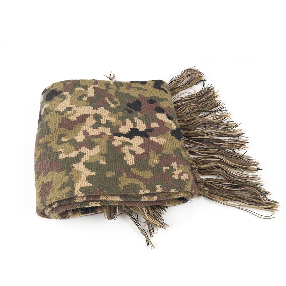 Camouflage Warm Acrylic Beanie Winter Knit Cuff Cold Hat Cap Scarf Set