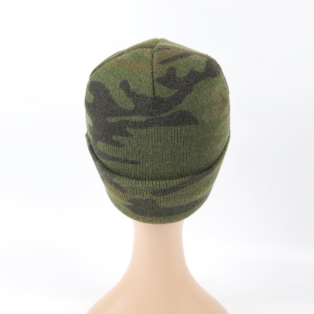 Camouflage Warm Acrylic Beanie Winter Knit Cuff Cold Hat Cap Scarf Set