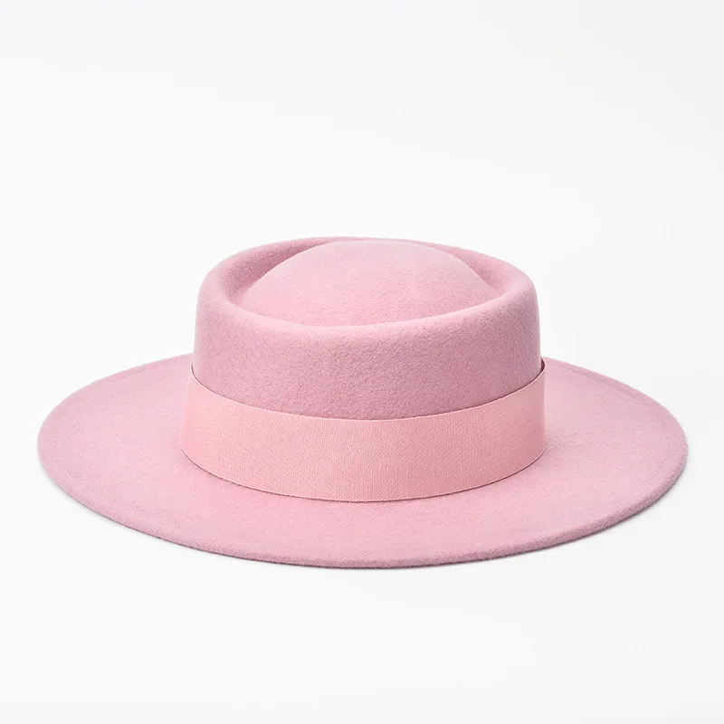 100 Australian Woman Wool Felt Hat Flat Boater Pork Pie Felt Hat