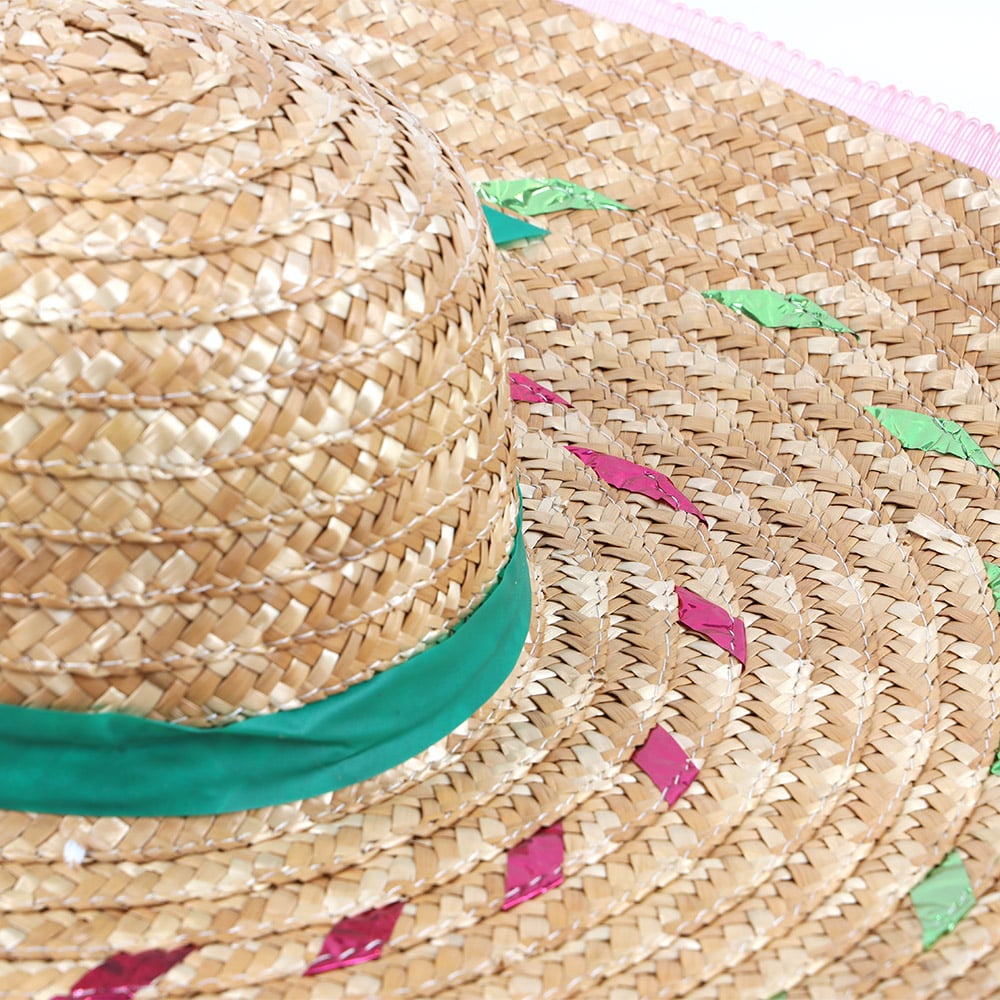 Mexico Sombrero Wheat Straw Hat Large Party Summer Stripes Colorful Wide Brim For Halloween