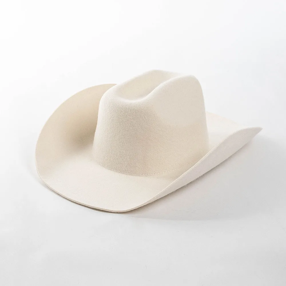 Oem Odm Wide Brim 100 Pure Wool Western Jazz Felt Pro Cowboy Hat