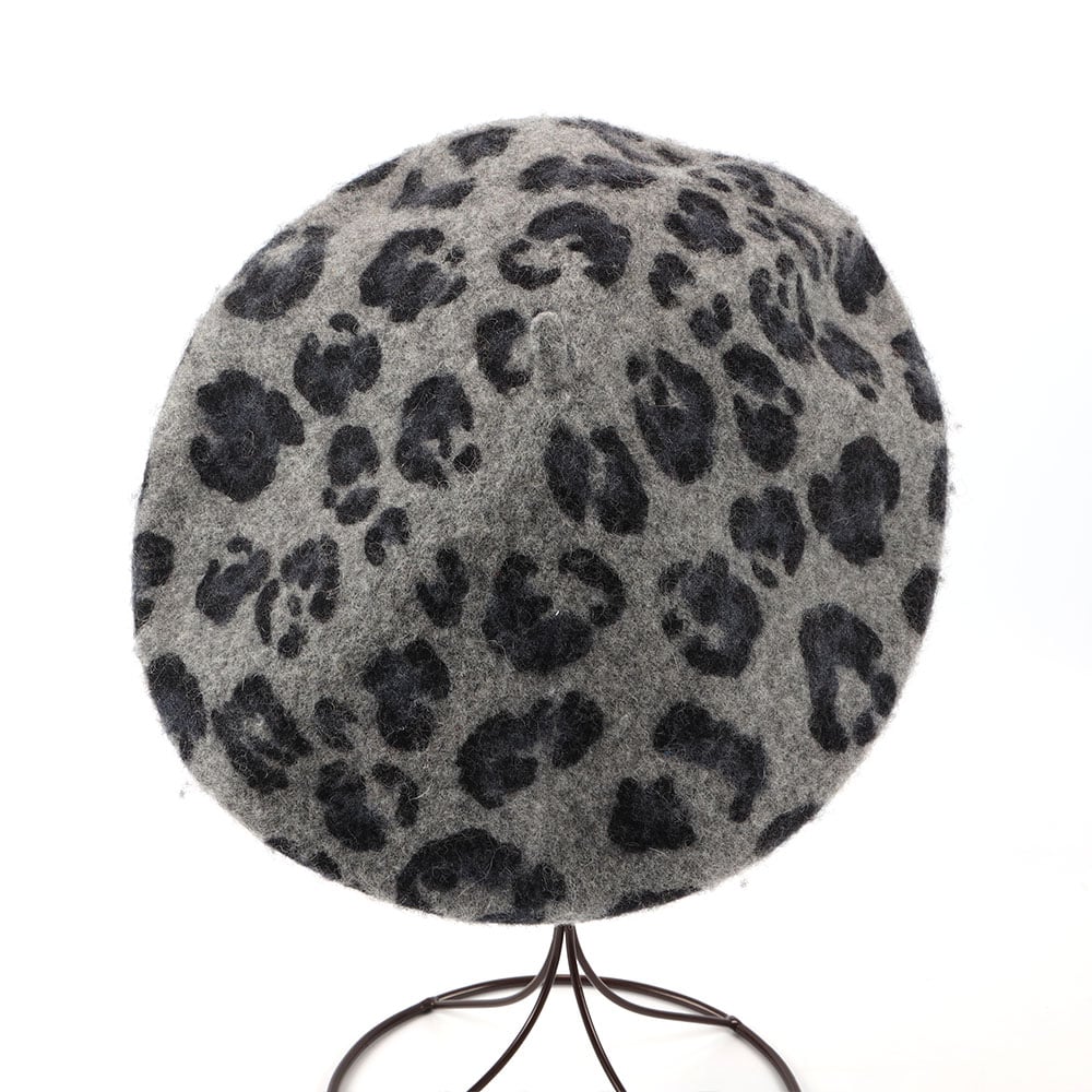 Custom Printing Beret Cap Hat French Traditional Artist Wool Leopard For Woman