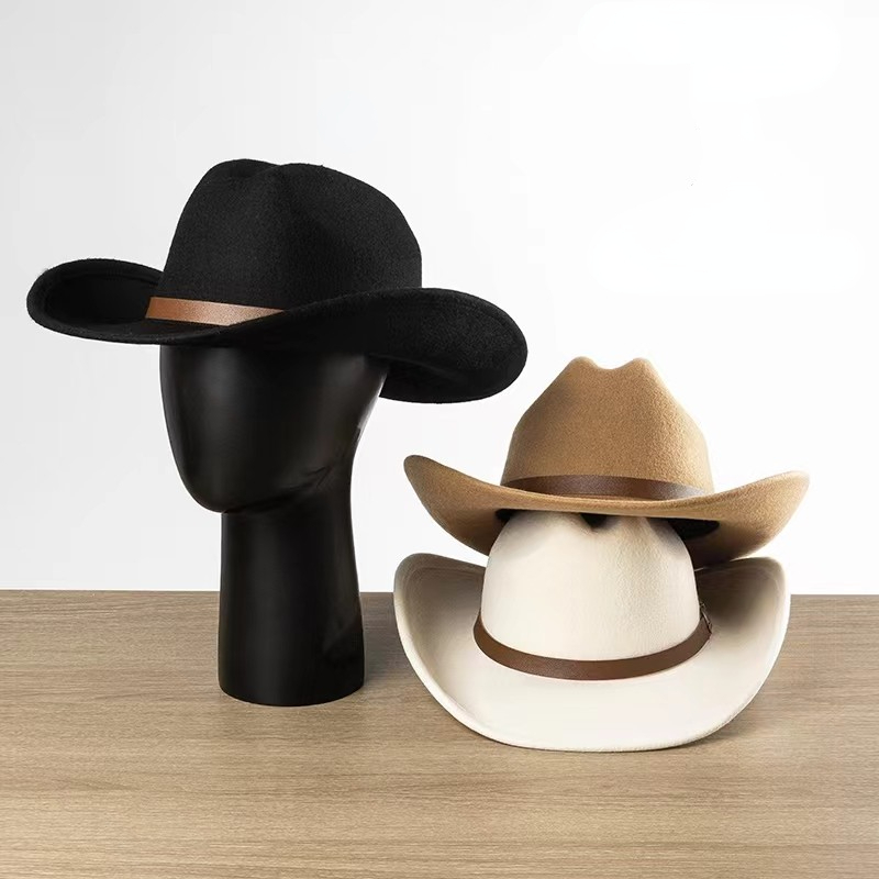 Cowboy Cowgirl Hats Women And Men Felt Wide Brim Classic Outdoor Fedora Hats Western With Belt Buckle