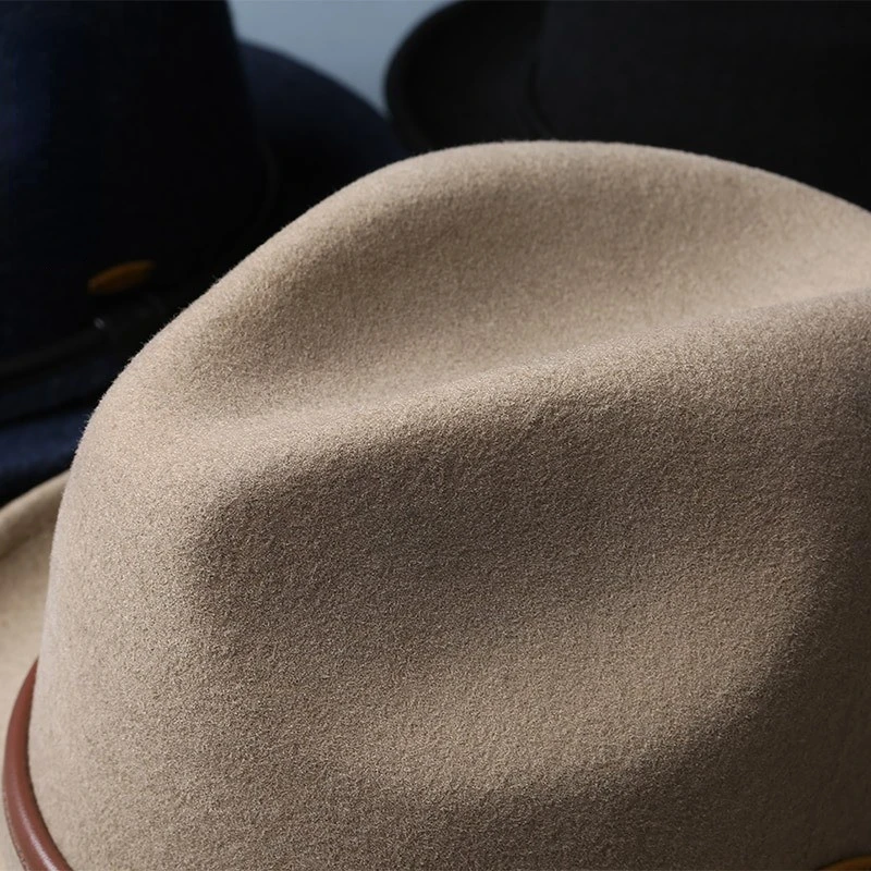 Oem Odm 100% Wool Vintage Style Mens Womens Short Brim Trilby Felt Fedora Hat