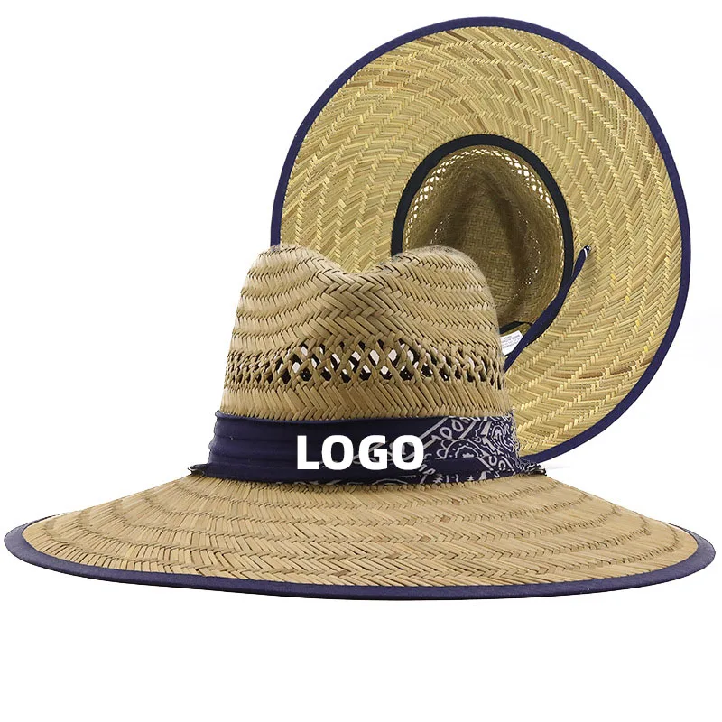 Straw Hat Hollow Out Style Sun Protection Natural Grass Mat Grass Sombrero Outdoor Beach Lifeguard