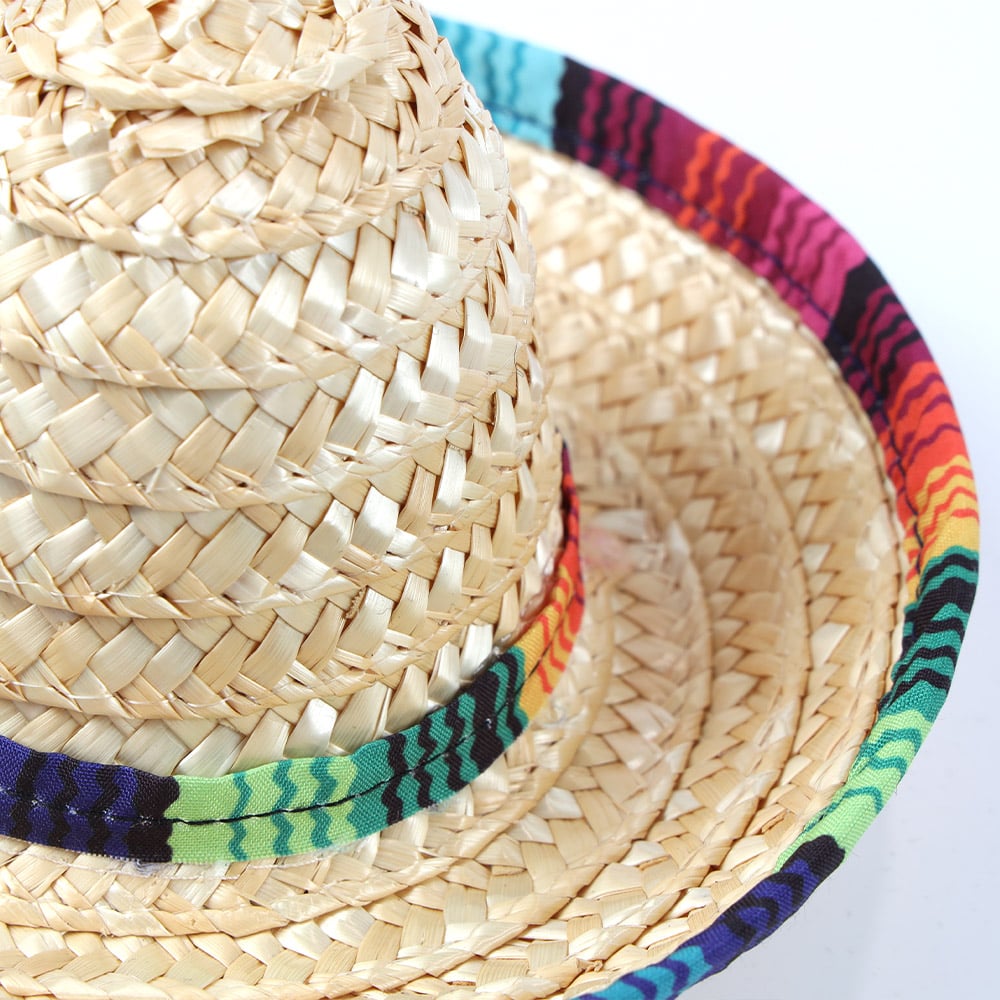 Wheat Colorful Sombrero Pet'S Dog'S Cat'S Mexico Straw Hat Supplier For Small Pets/Puppy/Cat