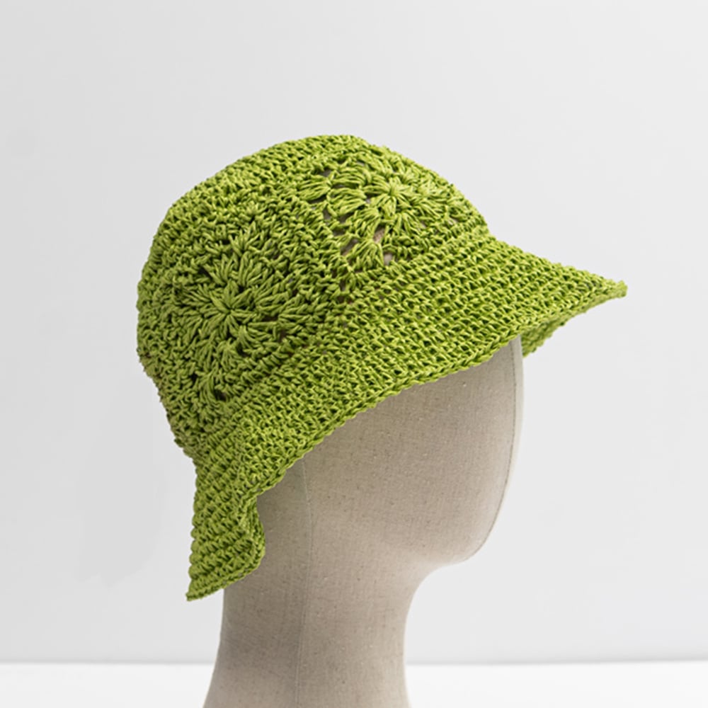 Wholesale Crochet Straw Bucket Hat Women Girls Spring Summer Handmade For Adults