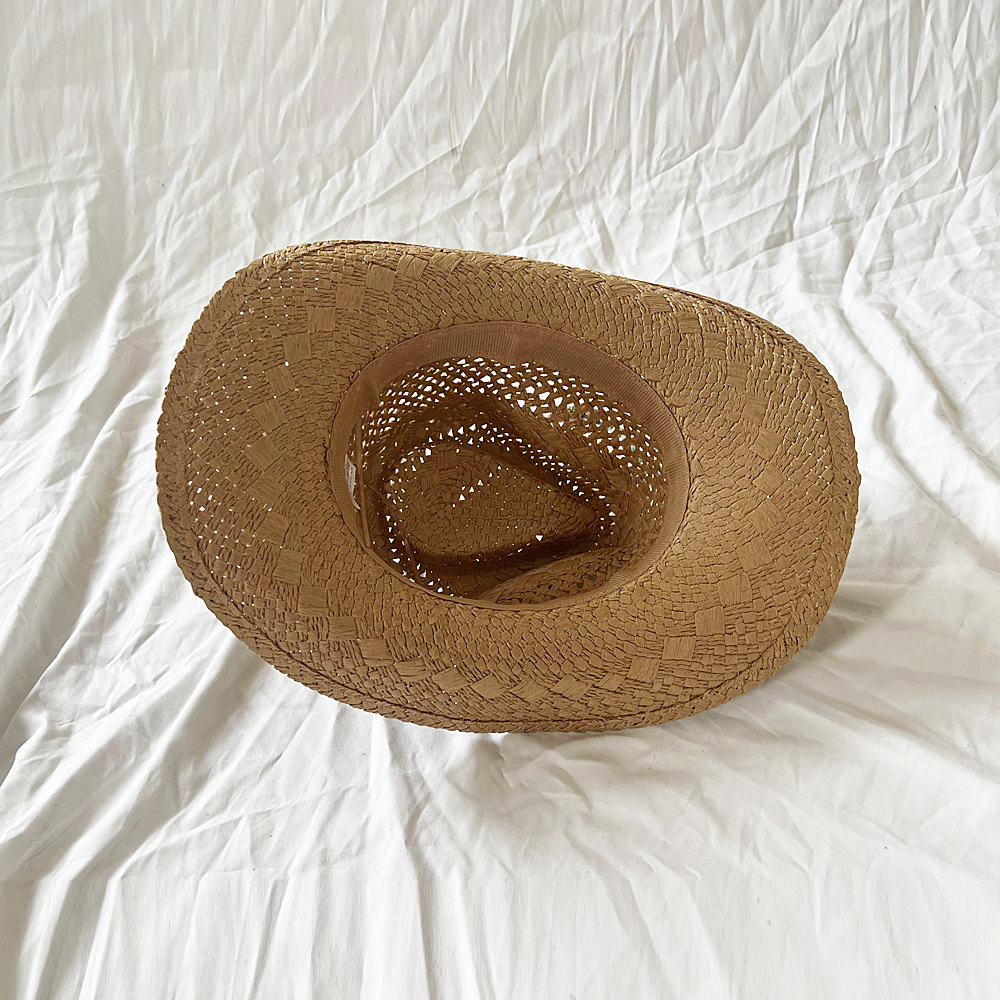 Free Sample Lala Western Style Jazz Paper Straw Cowboy Hat Supplier