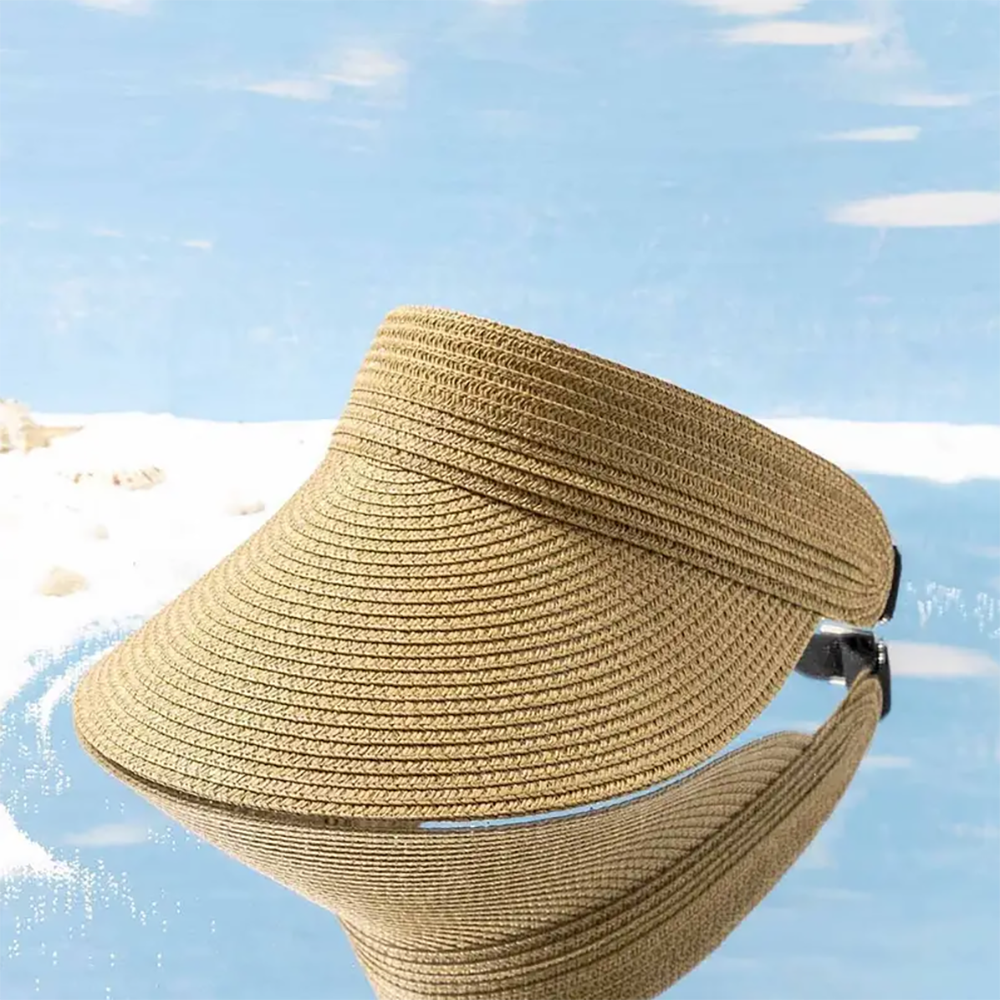 Upf 50+ Womens Packable Ponytail Beach Travel Sun Straw Sun Visors Hat Cap Vendor For Women Summer Hats