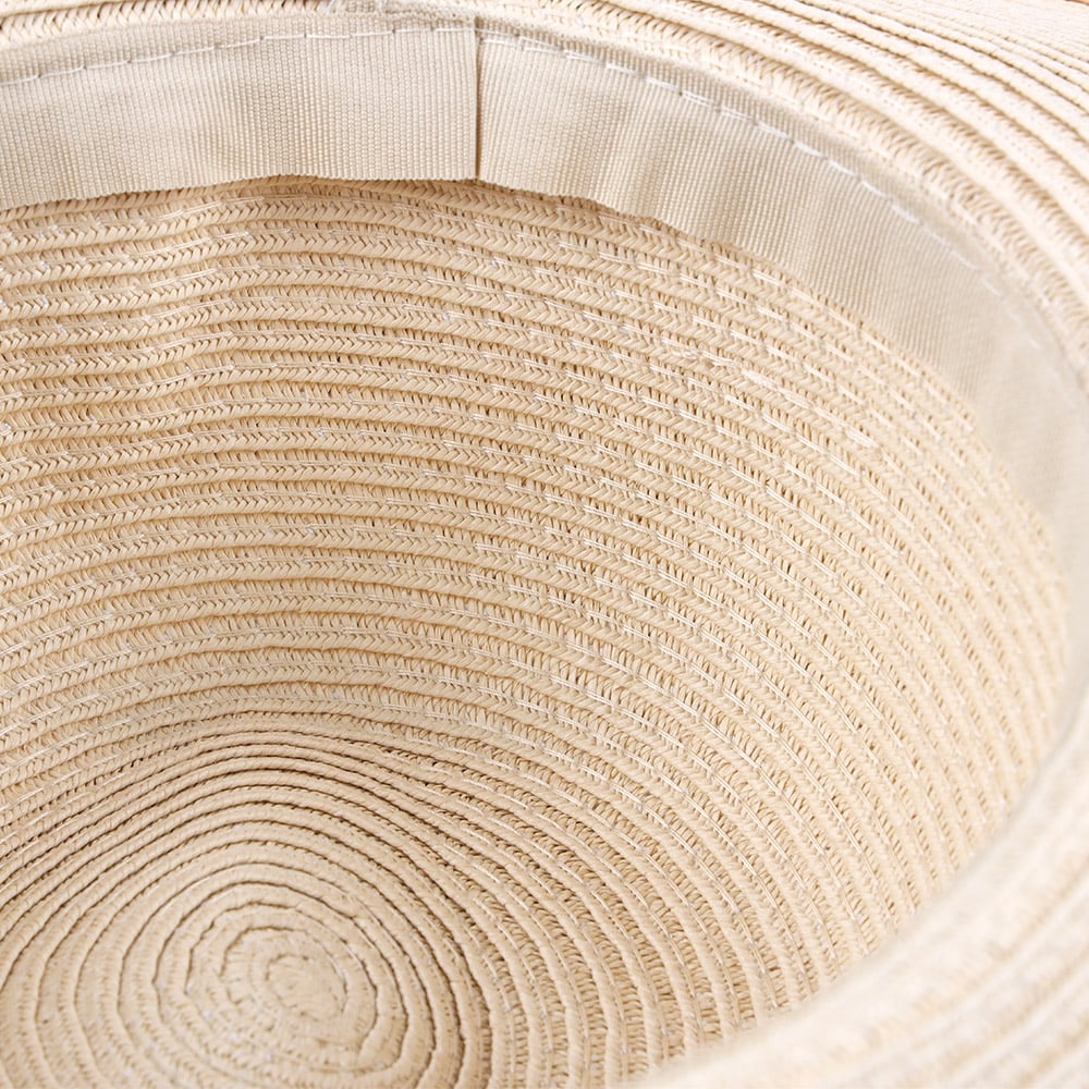 Lafite Grass Raw Edge Women Beach Sun Paper Braid Wide Brim Floppy Straw Hat Manufacturer With Bow