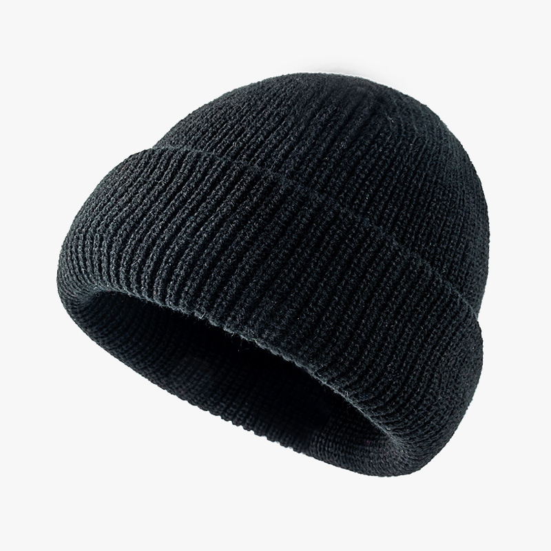 Wholesale Trawler Roll-Up Edge Skull Knitted Winter Fisherman Beanie For Women Men