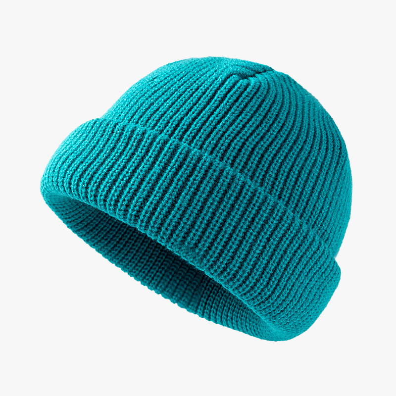 Wholesale Trawler Roll-Up Edge Skull Knitted Winter Fisherman Beanie For Women Men