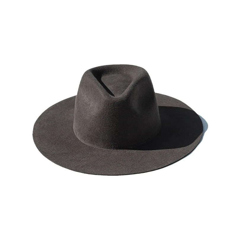 Custom Logo Panama Fedora Felt Hat Flat Brim Wide Brim 100 Australia Wool