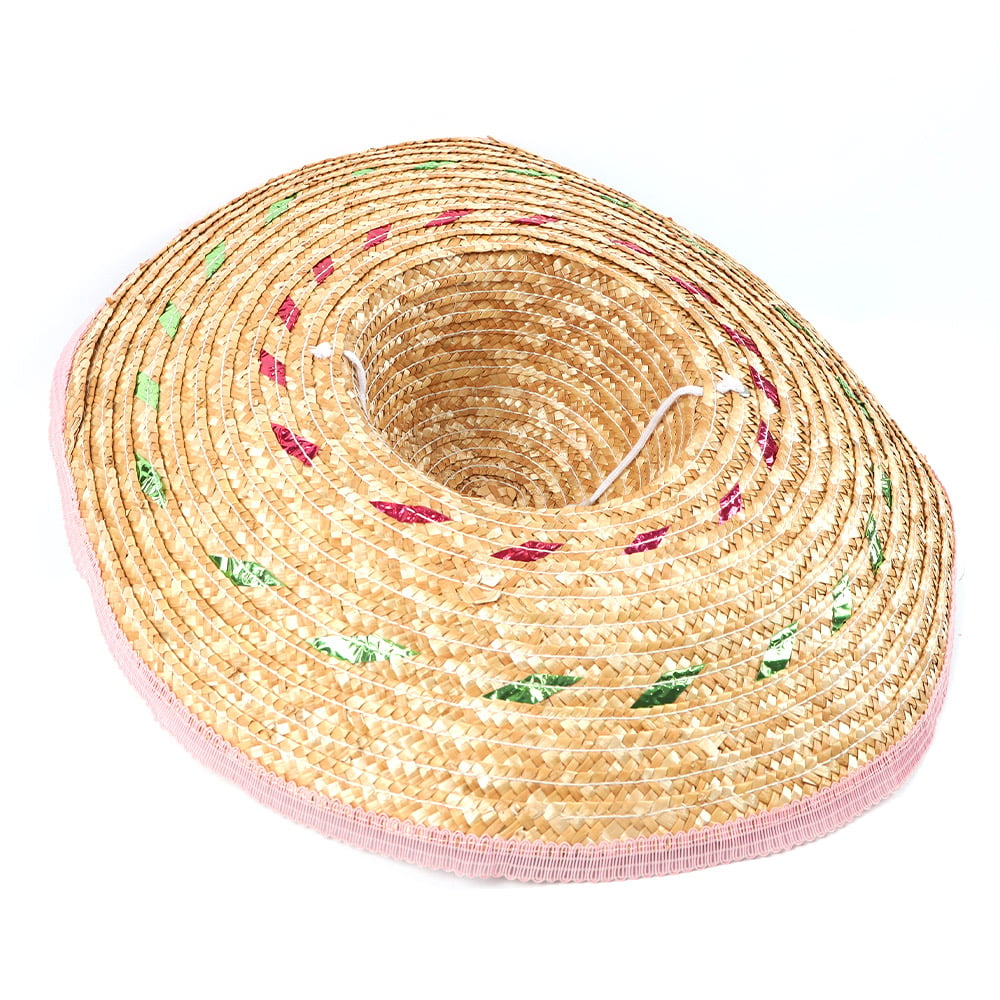 Mexico Sombrero Wheat Straw Hat Large Party Summer Stripes Colorful Wide Brim For Halloween