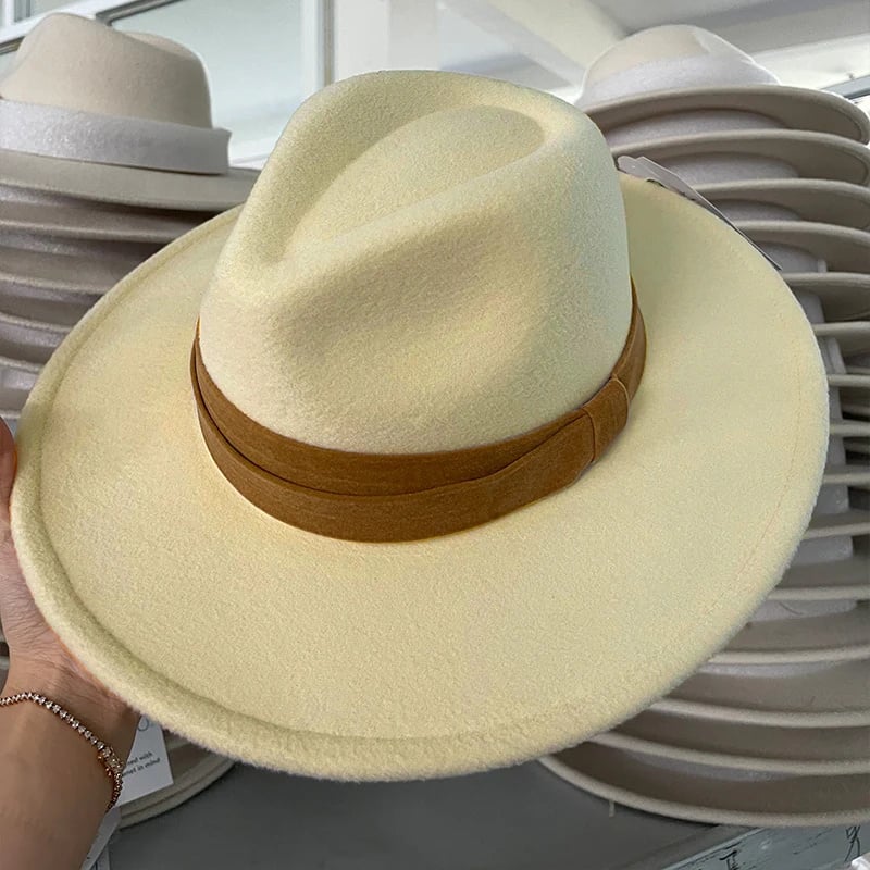 High Quality Panama Felt Wool Fedora Hat Western Adjustable Bulk Womens Soft