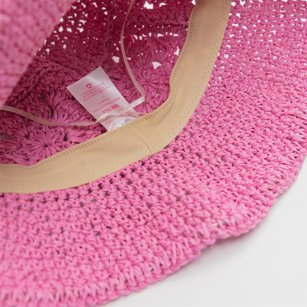 Wholesale Crochet Straw Bucket Hat Women Girls Spring Summer Handmade For Adults