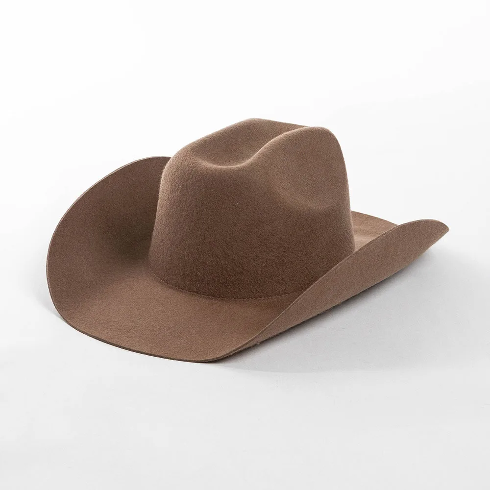 Oem Odm Wide Brim 100 Pure Wool Western Jazz Felt Pro Cowboy Hat