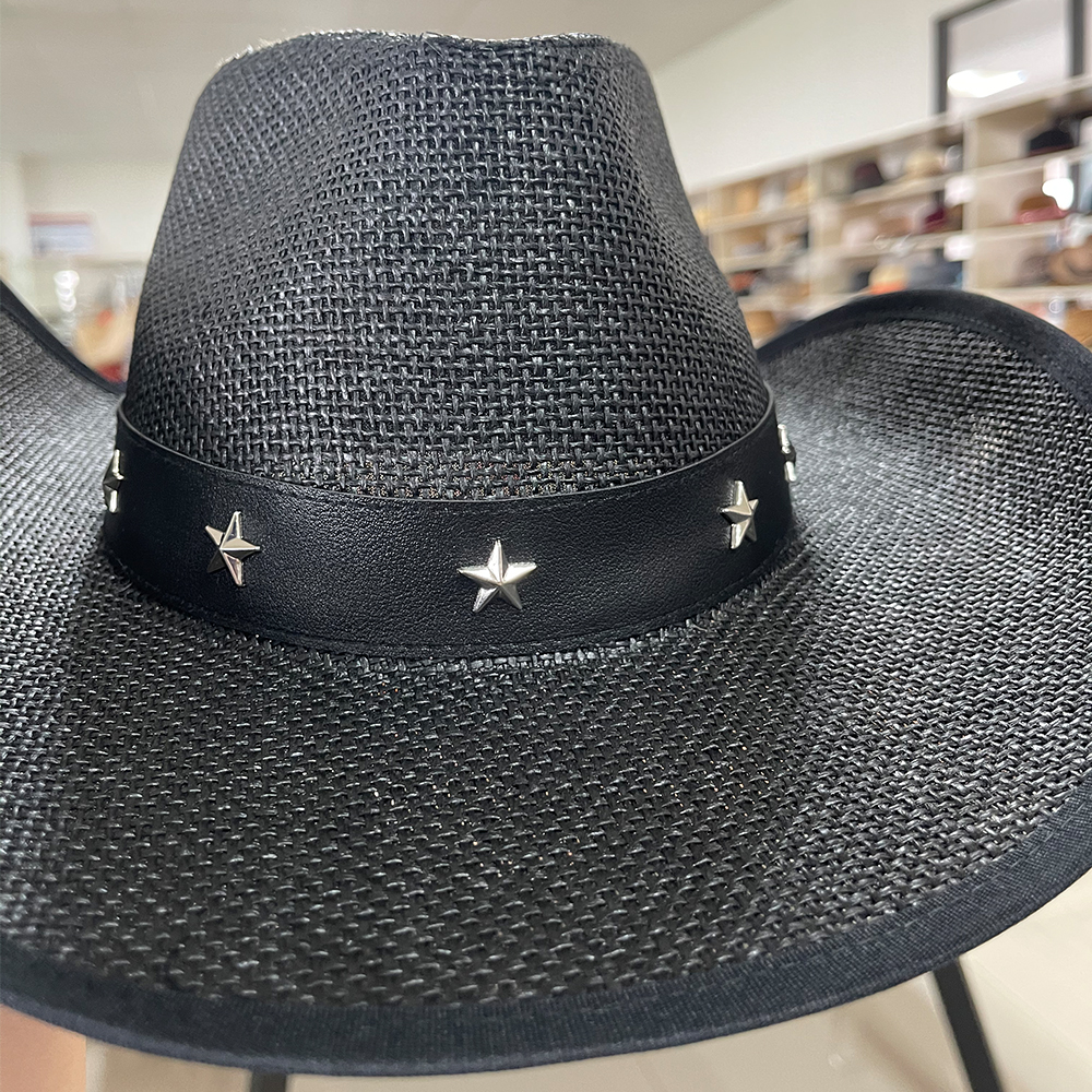 Customized Logo Straw Cowboy Cowgirl Hat Classic Paper Cloth