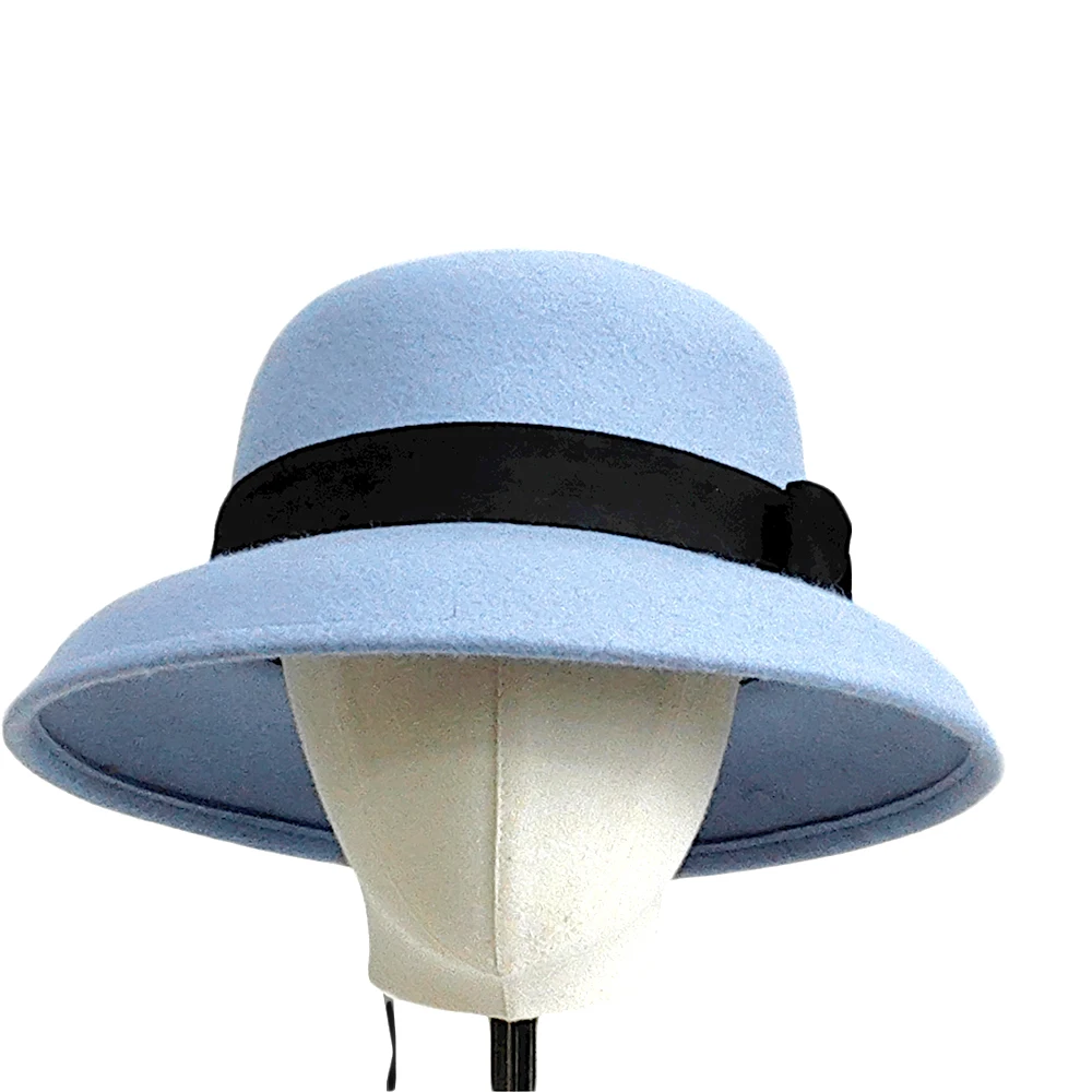 Women'S  Felt Bucket Hat Cloche Round Hat Wool Blend Vintage Wool Fedora Church