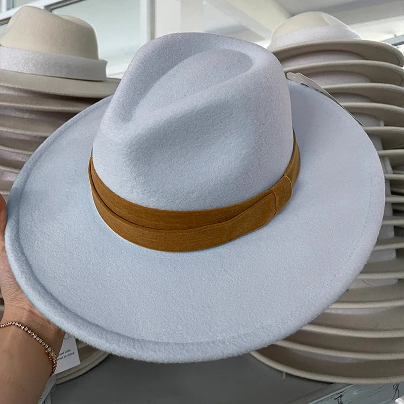 High Quality Panama Felt Wool Fedora Hat Western Adjustable Bulk Womens Soft