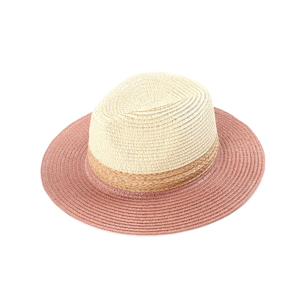 Splicing Lafite Grass Paper Braid Panama Fedora Straw Hat