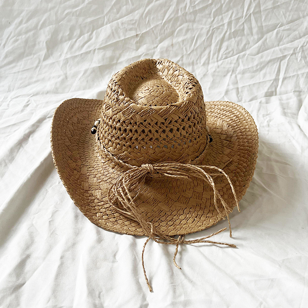 Free Sample Lala Western Style Jazz Paper Straw Cowboy Hat Supplier