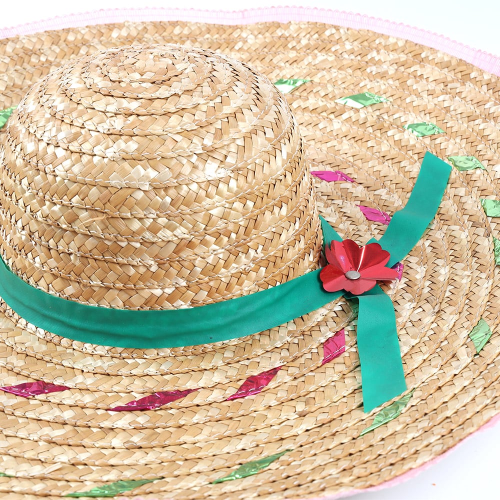 Mexico Sombrero Wheat Straw Hat Large Party Summer Stripes Colorful Wide Brim For Halloween