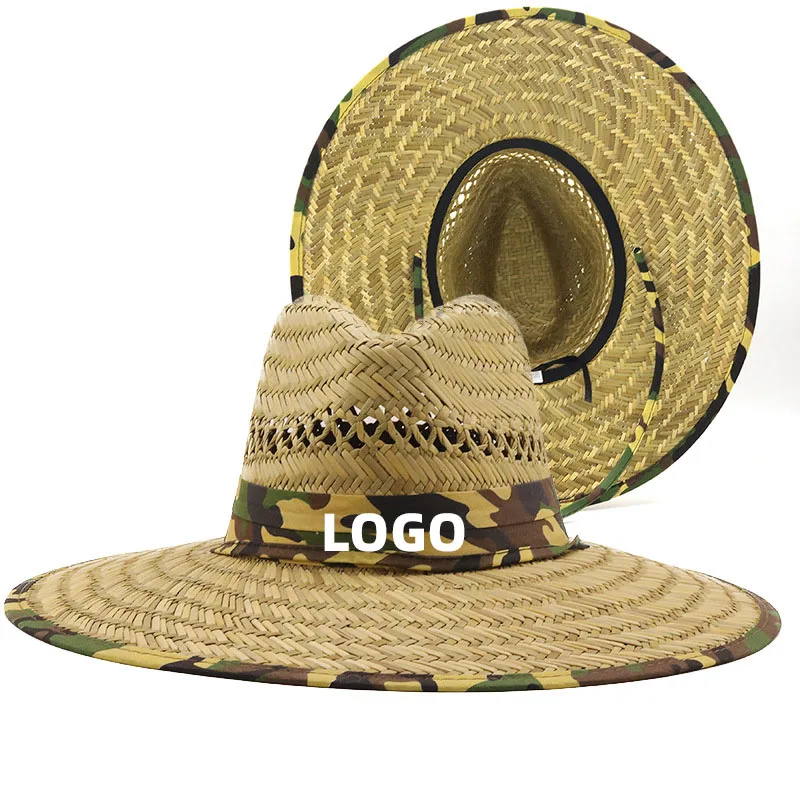 Straw Hat Hollow Out Style Sun Protection Natural Grass Mat Grass Sombrero Outdoor Beach Lifeguard