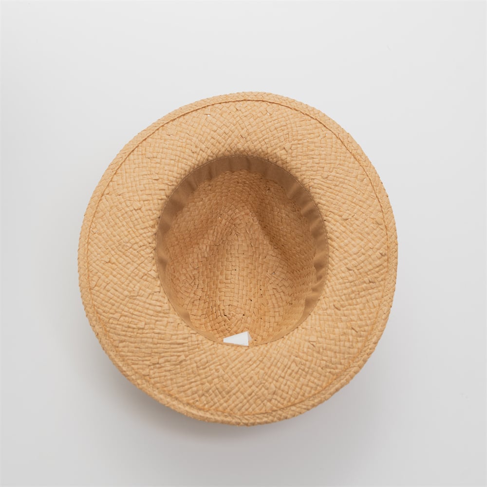 Custom Straw Fedora Hat Hot Sale Super Quality Summer Natural Imitated Raffia Lala Summer Panama Hat