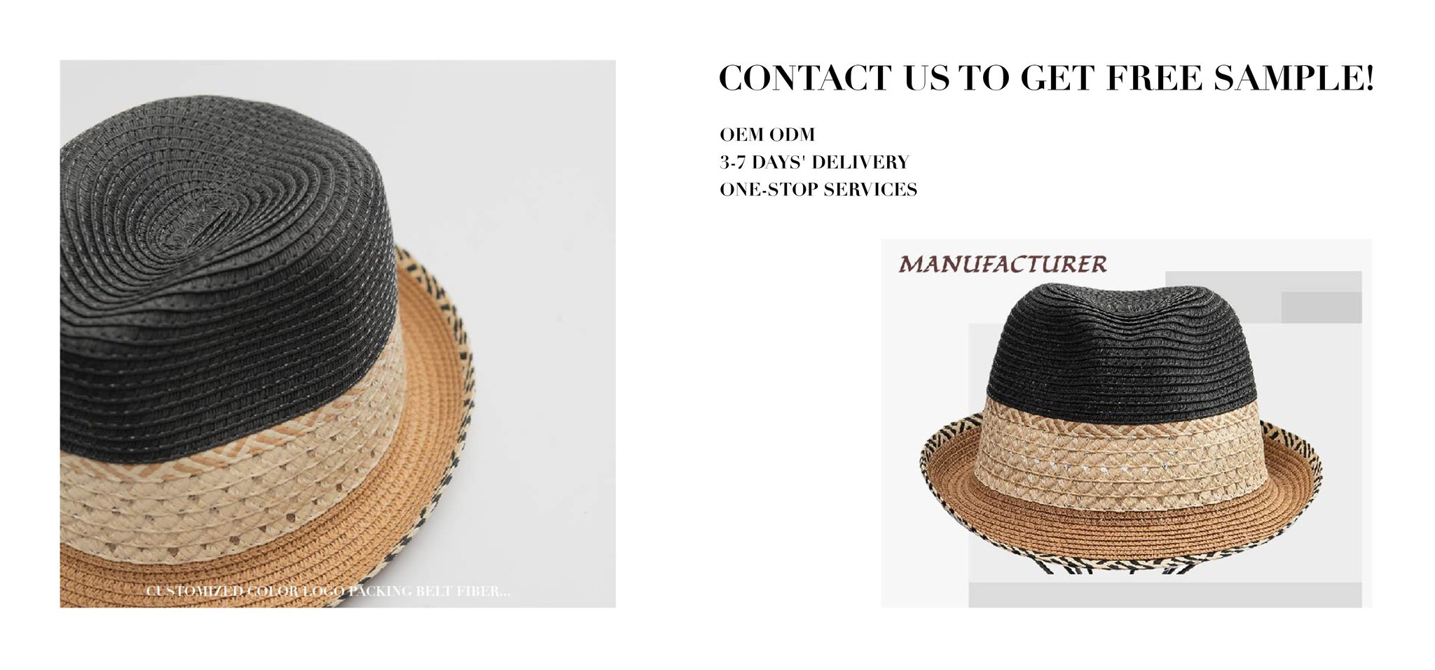 Wholesale Gentleman Jazz Short Brim Summer Beach Sun Caps Straw Trilby Fedora Hat With Custom Logo