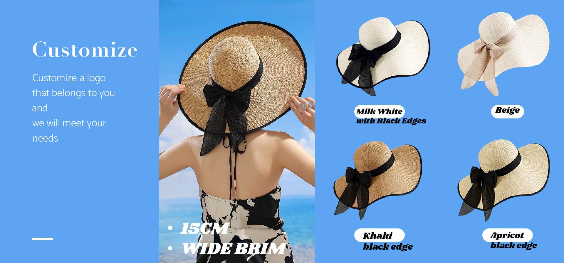 Oem Odm Fashion Elegant Ladies Summer Adjustable Beach Sun Roll Up