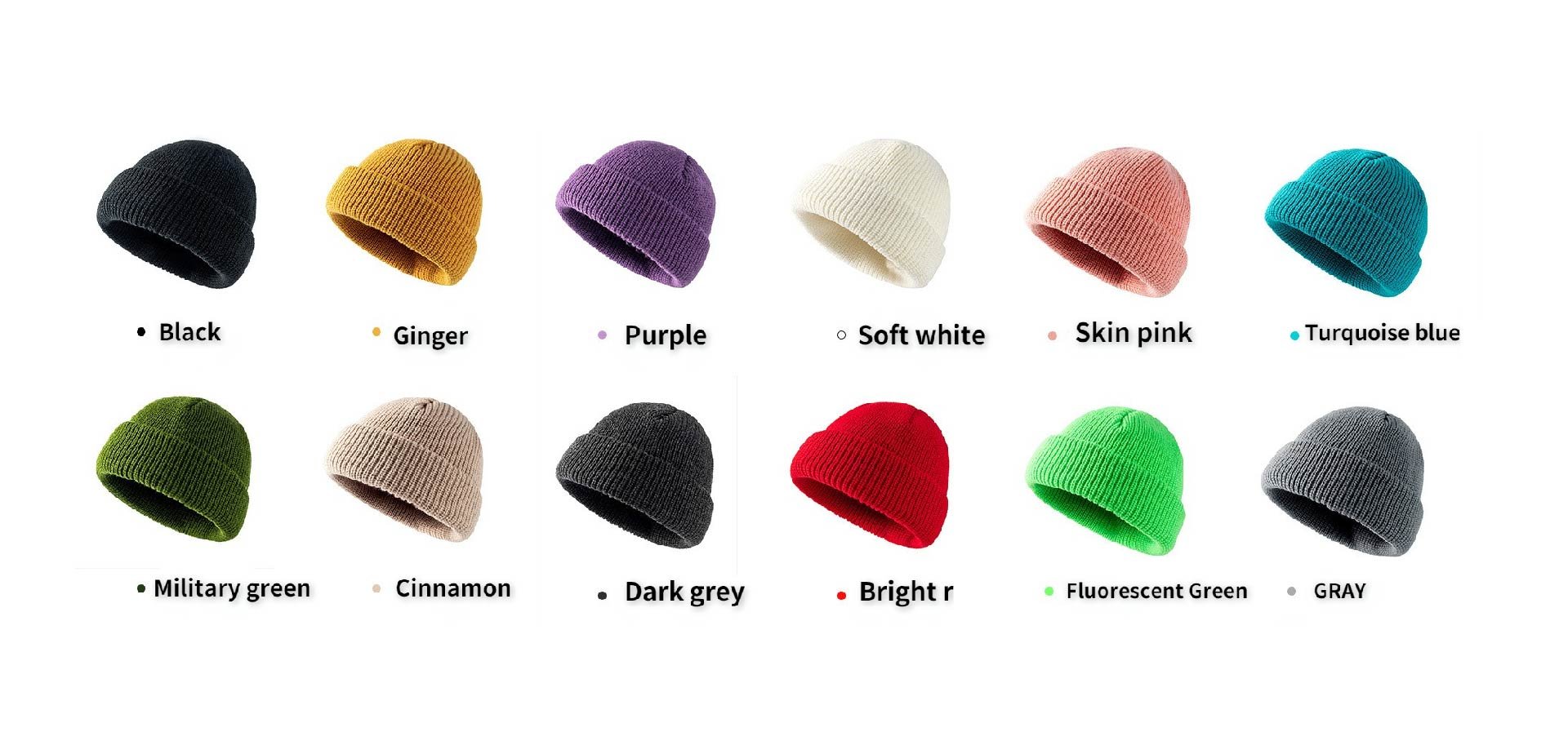 Wholesale Trawler Roll-Up Edge Skull Knitted Winter Fisherman Beanie For Women Men