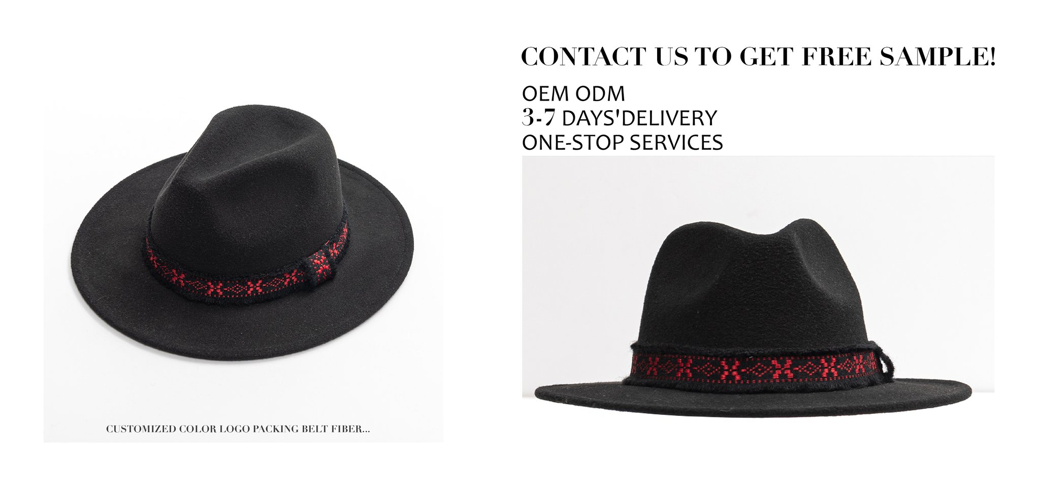 Customized Bohemian Panama Fedora Felt Hats