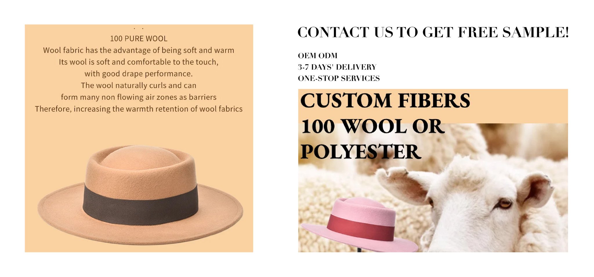 100 Australian Woman Wool Felt Hat Flat Boater Pork Pie Felt Hat