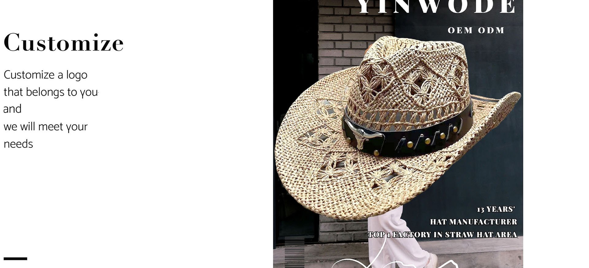 Wholesale Cowgirl Cowboy Straw Hat Retro Paper Rope Crochet With Custom Logo