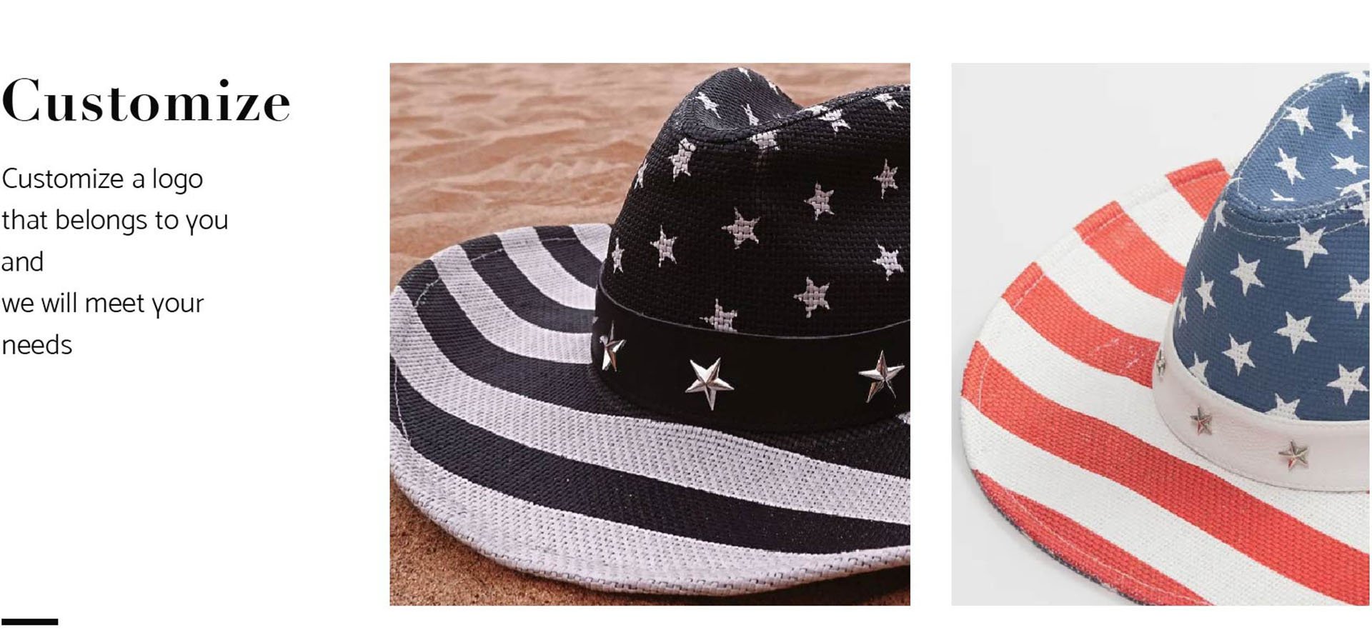 Customized Logo  Cowboy Cowgirl Straw Hat Usa Flag Men Paper Cloth