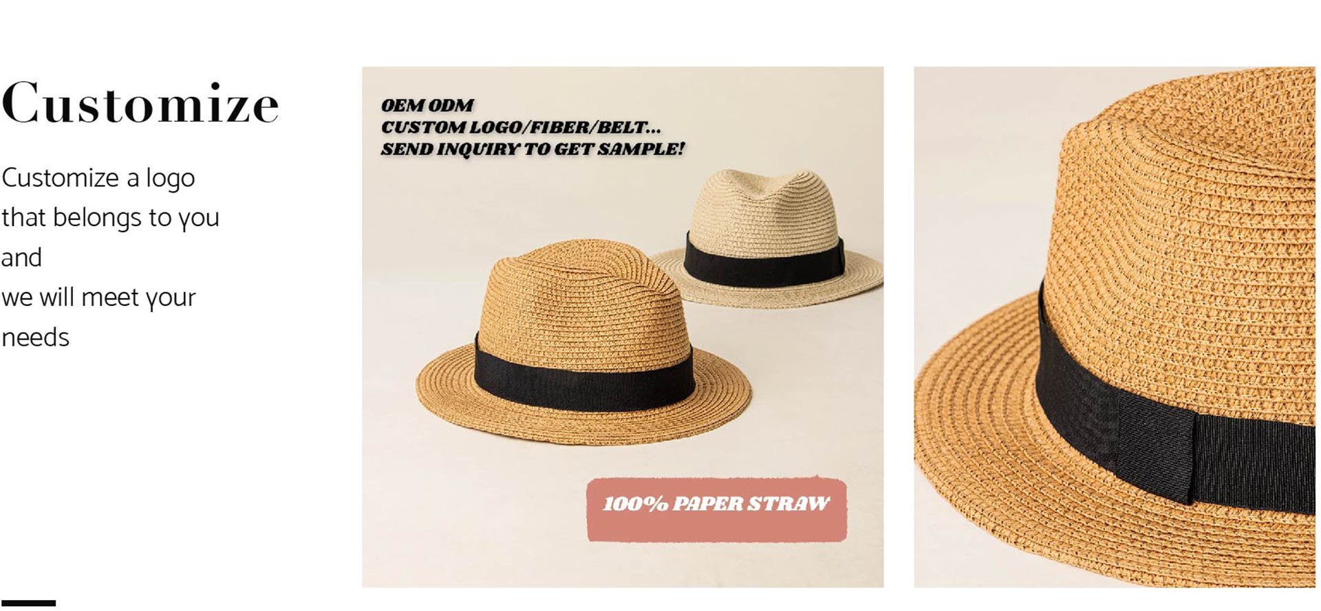 High Quality Fedora Panama Straw Hat Short Brim Youth Handmade Fashion Summer Paper For Men Women