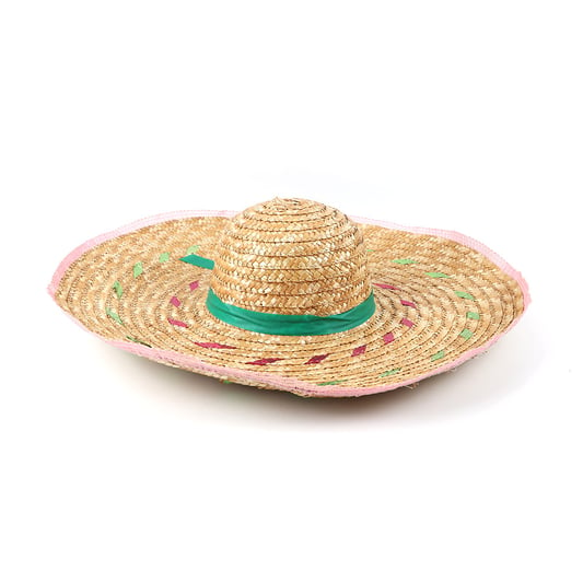 Mexico Sombrero Wheat Straw Hat Large Party Summer Stripes Colorful Wide Brim For Halloween