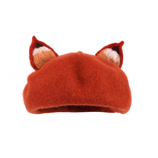 100% Wool Fox Ears Beret Hat Cap Lovely Girls Adult High Quality