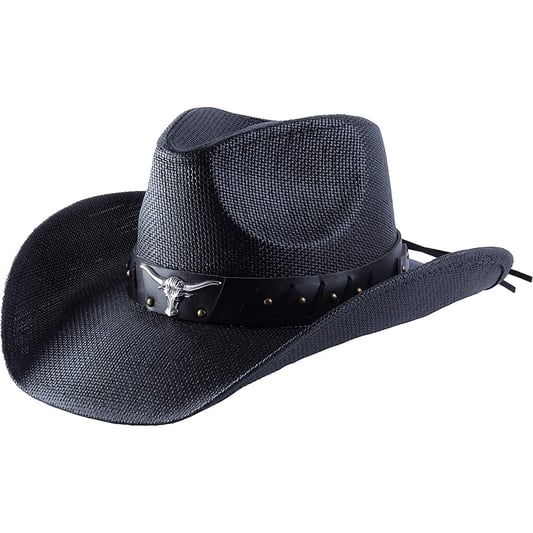 Straw Cowboy Hat Western Jazz Bull Tripartite Grass Paper Cloth