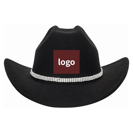 Wool Felt Cowboy Cowgirl Hat Western Jazz With Rhinestone For Women And Men