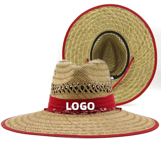 Straw Hat Hollow Out Style Sun Protection Natural Grass Mat Grass Sombrero Outdoor Beach Lifeguard