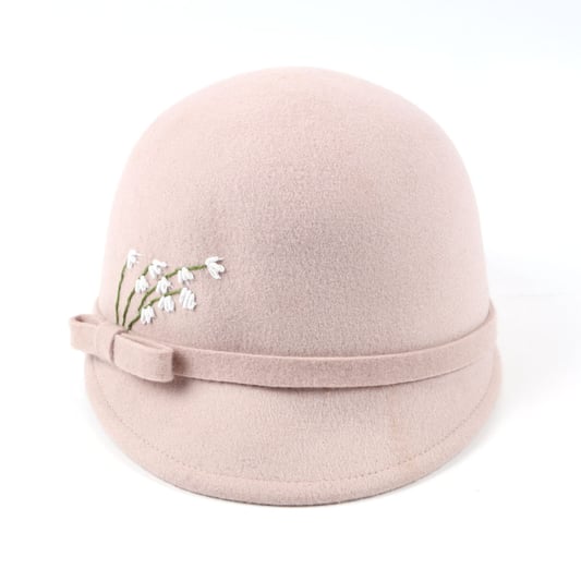 Designer Style Wool Felt Cap British Retro Formal Pure Wool Pink