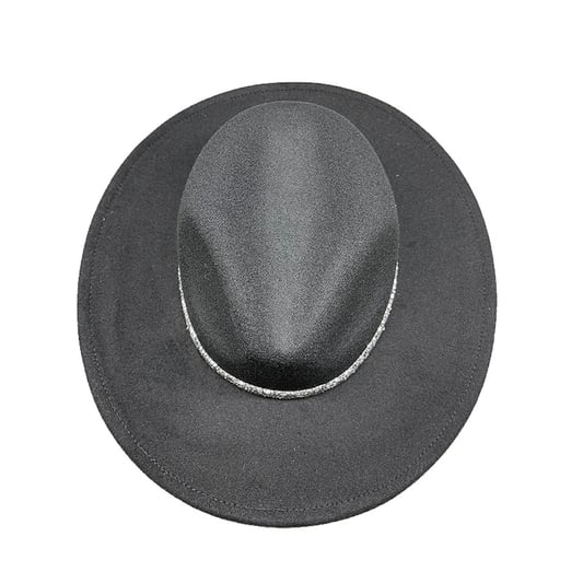 Designer Panama Felt Fedora Hat Distressed Rhinestone Black Men Women In Bulk