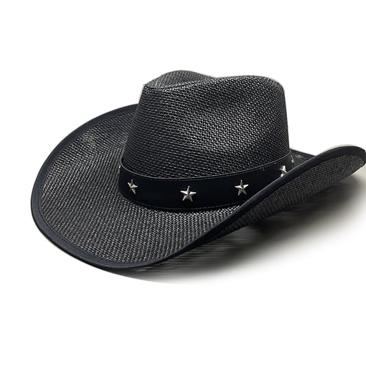 Customized Logo Straw Cowboy Cowgirl Hat Classic Paper Cloth