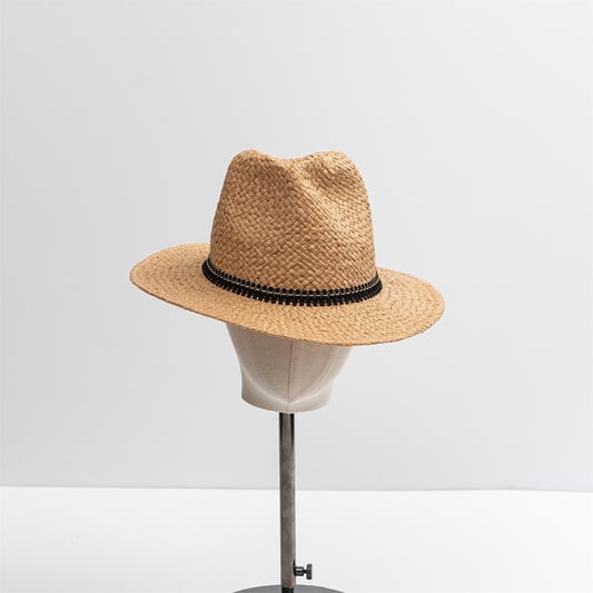 Custom Straw Fedora Hat Hot Sale Super Quality Summer Natural Imitated Raffia Lala Summer Panama Hat