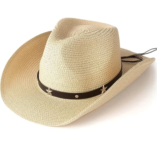 Customized Cowboy Straw Hat Western Style Classic Wide Brim Cowgirl Hat With Belt Buckle